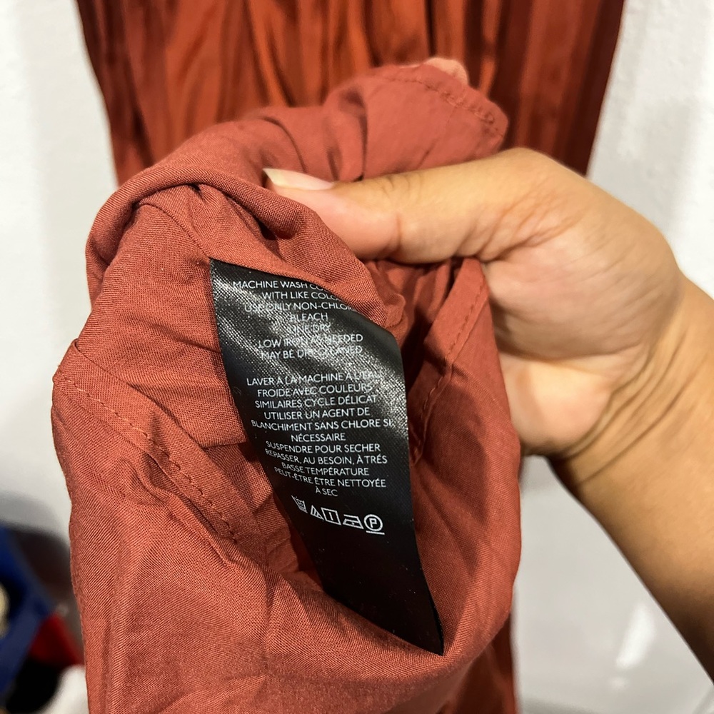 Anthropologie Tiered Halter Dress Pleated Ruffled Smocked Waist Size 14 - Picture 5 of 8